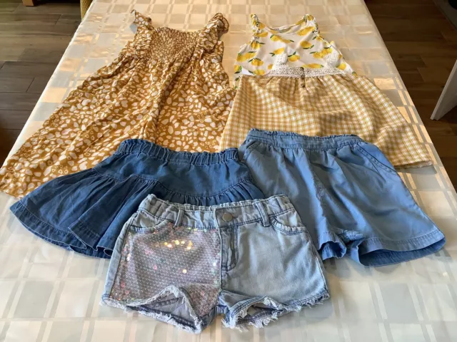 Pacchetto abiti estivi per ragazze età 5 anni pantaloncini top pantaloncini denim paillettes