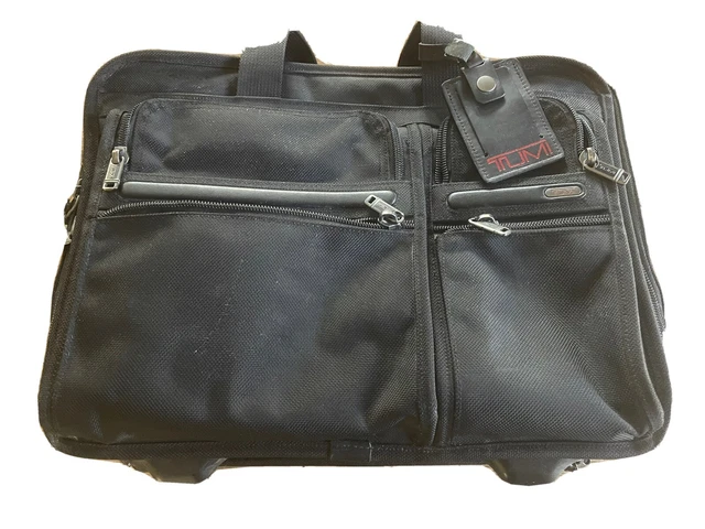 Tumi Wheel a Way Deluxe Briefcase / Laptop Bag | Black FXT Ballistic Nylon