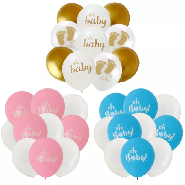 12" Oh Baby Baby Shower Balloons Boy Girl Neutral Gender Reveal Decorations