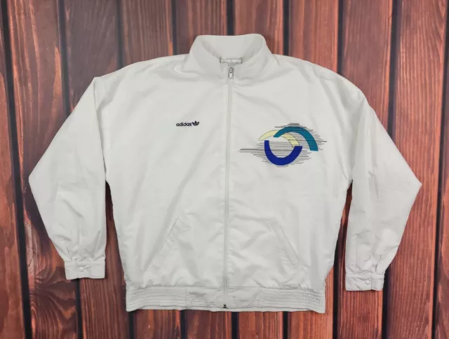 Adidas Ivan Lendl Mens Tracksuit Jacket Vtg 1985 Terry Lined Tennis size 52 / L