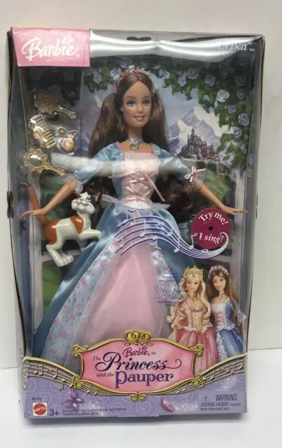 Barbie As The Princess & The Pauper Erika Singing Doll New Sealed RARE SINGS NIB