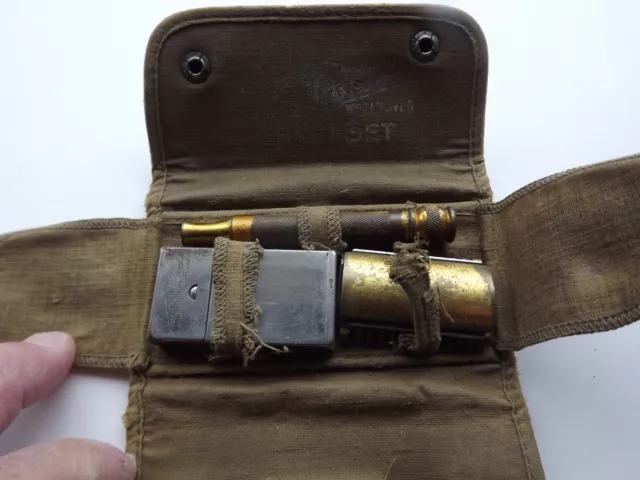 Gillette **1918 US Army WWI Military ??** Soft Khaki Razor Set-NO MIRROR