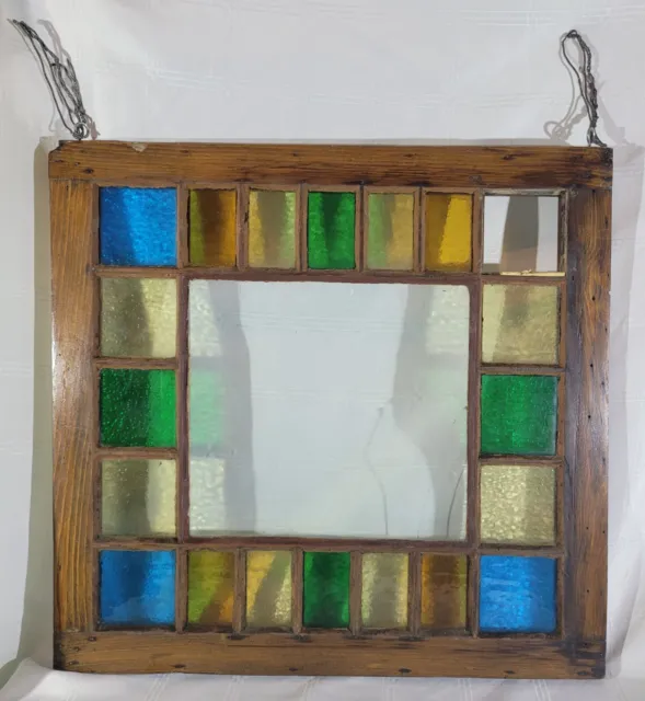 Antique Victorian Stained Glass Window Queen Anne Leaded Transom Sash Salvage