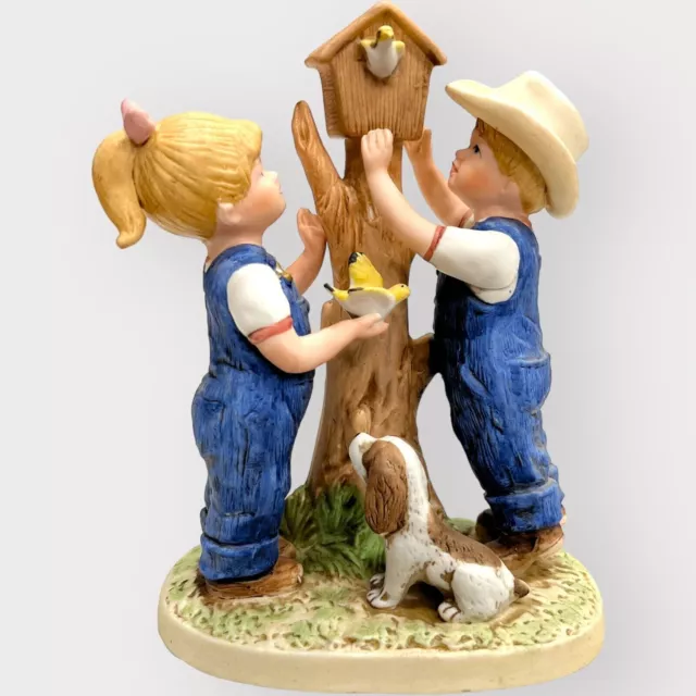Home Interiors 1985 HOMCO Denim Days Figurine The BIRDHOUSE # 8888