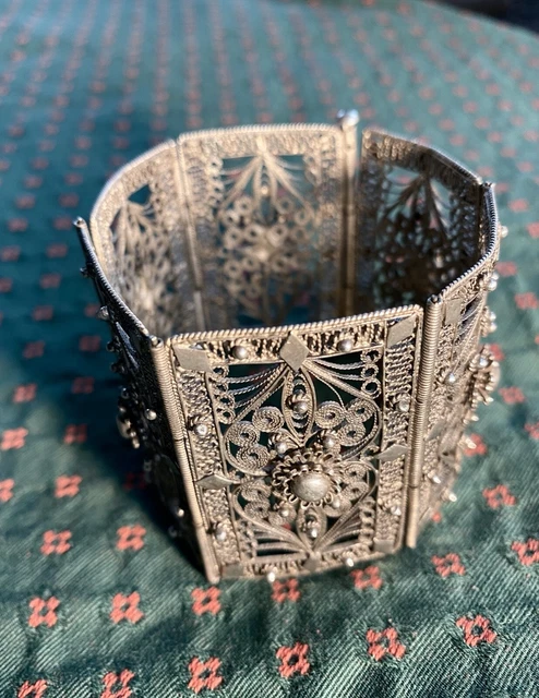 Bracelet Argent émaillé Henri TEGUY Blasons Pays Basque - Modèle 61066, Occasion, Bijou Régional