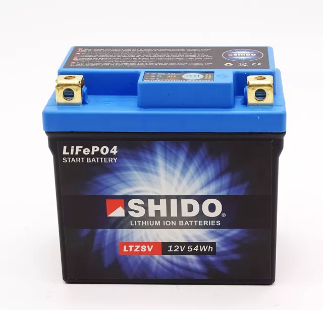 Shido LTZ8V lithium Ions Batterie 12V LiFePO4 (YTZ8V) - Moto Scooter quad
