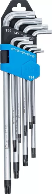 Bgs Winkelschlüssel-Satz Extra Lang T-Profil Für Torx Mit Bohrung T10-T50 9-Tlg. 2