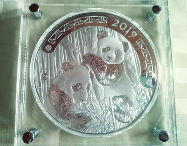 1kg versilberte Panda Münze 2019 Ghana 10 Cedis nur  *999 Stück* weltweit