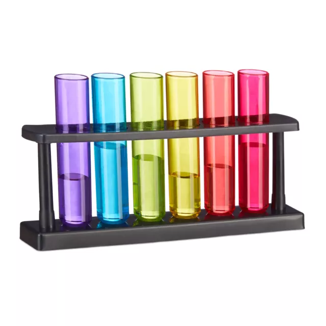 Set bicchieri shot bicchierini shottini a forma di provetta colorati chemical