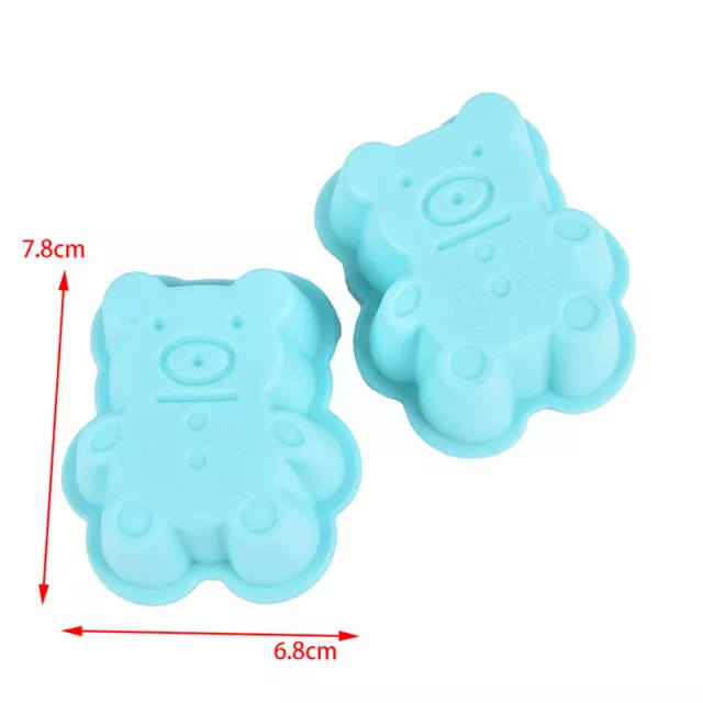 4PCS Cute Bear Silicone Cookies Molde Cake Mold Muffin Cup Kitchen Bakeware Tool 3