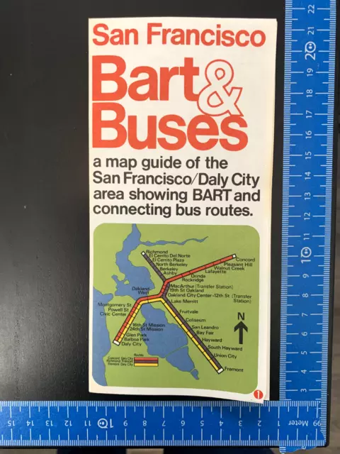 Vintage 1975 San Francisco Bart & Busses - guide to bart / bus routes