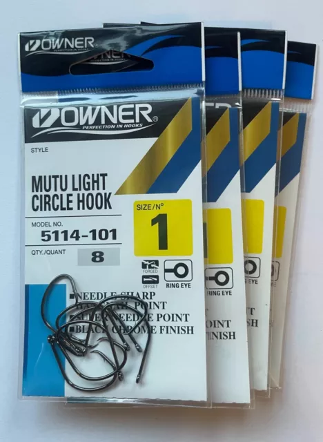 OWNER MUTU LIGHT wire Circle hook (size 6/0) #17 Hooks 5314-161 PRO PACK  NEW $16.95 - PicClick