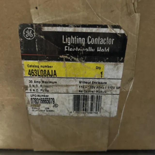 463L08Aja Ge Lighting Contactor 115/120V Coil 30Amp New