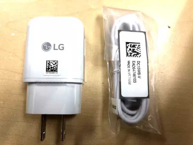 LG Original Quick Wall Charger + LG USB-C Cable For LG V20/V30/V40/50/V60 ThinQ