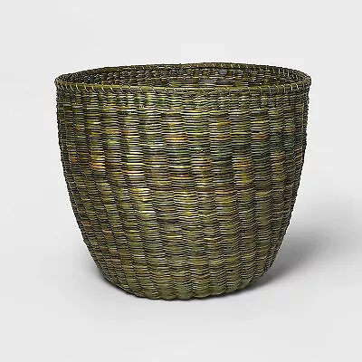 Large Round Woven Junco Basket Light Green - Threshold