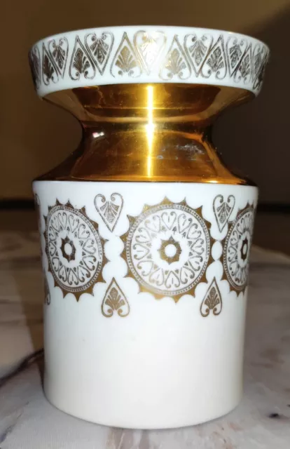 Vase in gold-weiß Unterweissbach