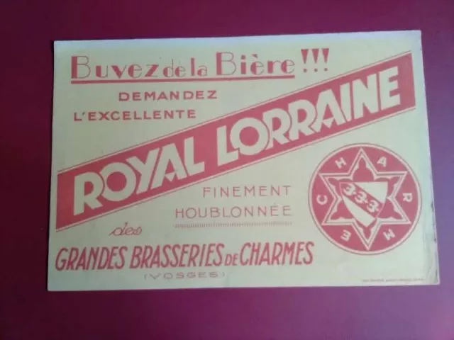 Buvard Bière, GRANDES BRASSERIES  DE CHARME .