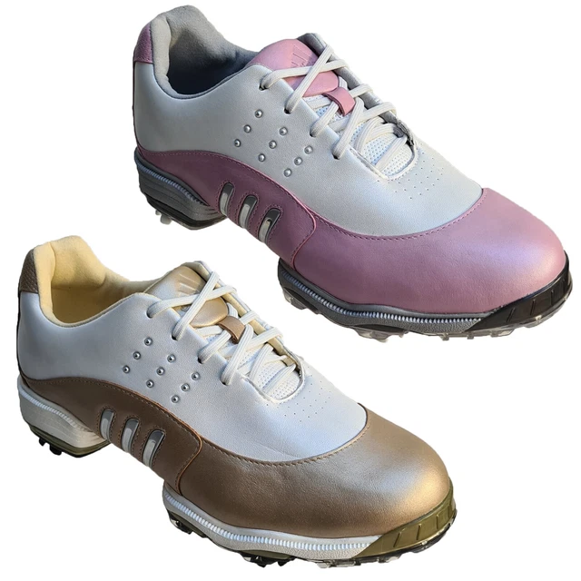 Adidas Femmes Golf Chaussures Tour Metal A Lacets Cuir Imperméable Pointes