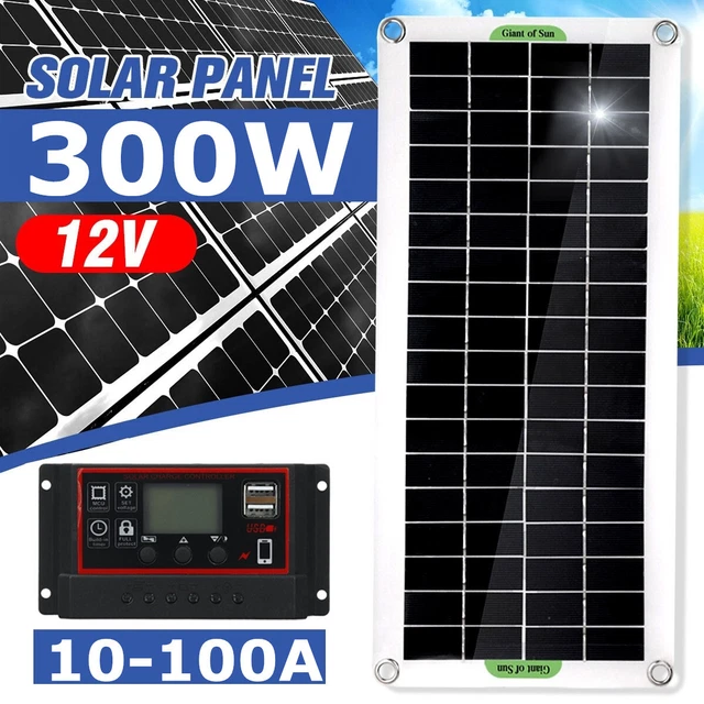 300W 12V Panneau Solaire Kits Chargeur Batterie /100A Contrôleur Caravan Boat