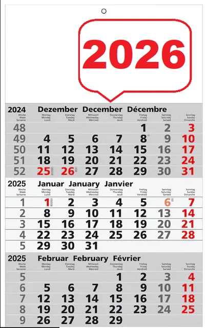 Korsch Kalender 3-Monats-Planer Combi 2026 grau kaufen | Globus Baumarkt
