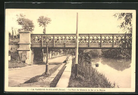 CPA La Varenne St-Hilaire, Le Pont du Ghemin de fer et la Marne 1935