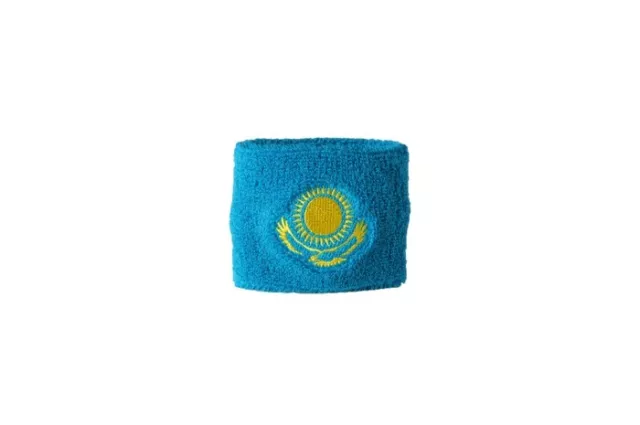 Schweißband Fahne Flagge Kasachstan 7x8cm Armband für Sport