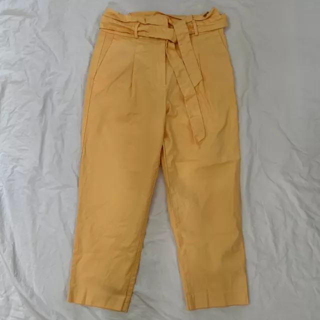 Ann Taylor Factory Petite Women's Size 8P Pants Cropped Yellow High Rise New