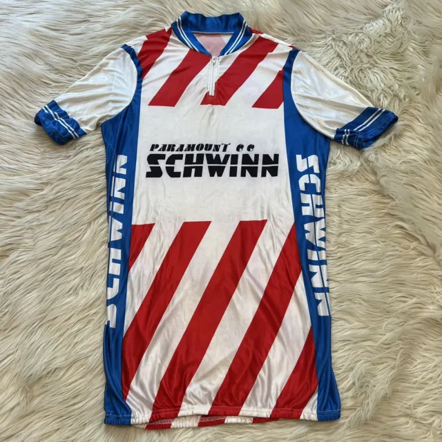 Vintage 80s 90s Paramount Schwinn Bicycle Jersey Road Racing Team USA Size M