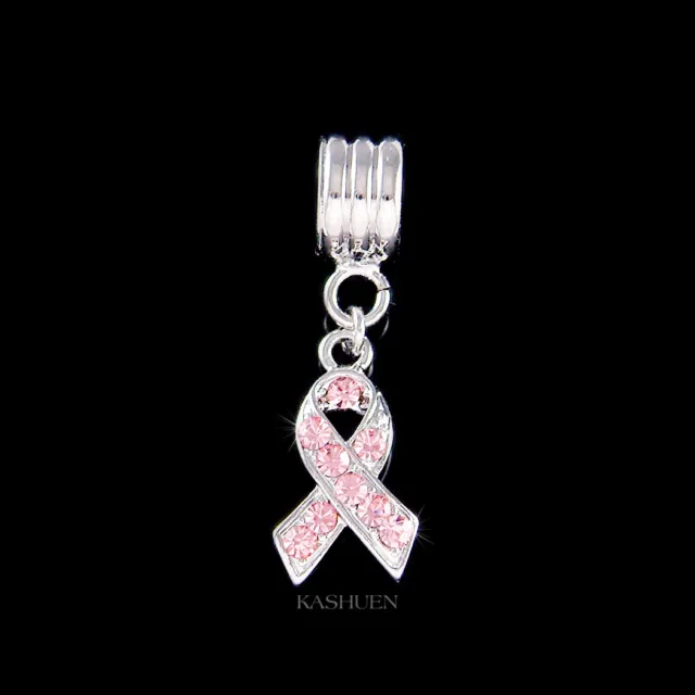 Pink Brustkrebs-Früherkennung Band ~ mit Swarovski Kristall Armband Anhänger