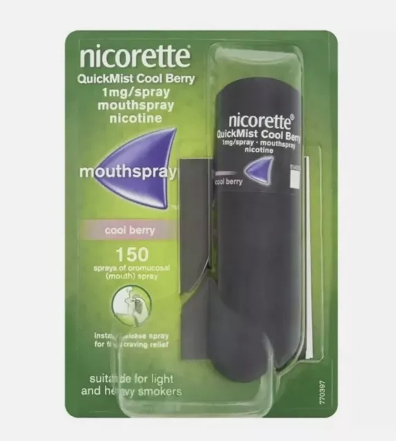 Nicorette Quickmist Spray Cool Berry 1 mg 1x150 ayuda para dejar de fumar - Ffee P&P