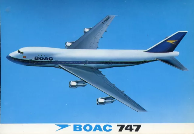 Verkehrsflugzeug Postkarte Boeing 747 BOAC