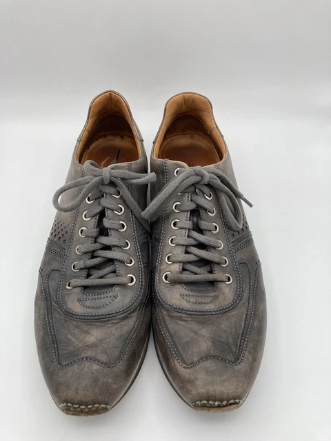 MAGNANNI CRISTIAN MENS Size 8.5 M Gray Leather Low Top Casual Fashion Sneakers 64.95 PicClick