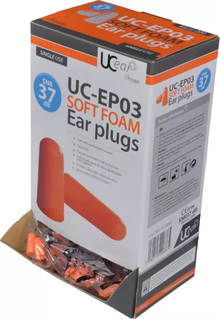 UC-EP03 Standard PU Mousse Oreille Prises Dispnser Boite De 200 (SNR34) Bruit