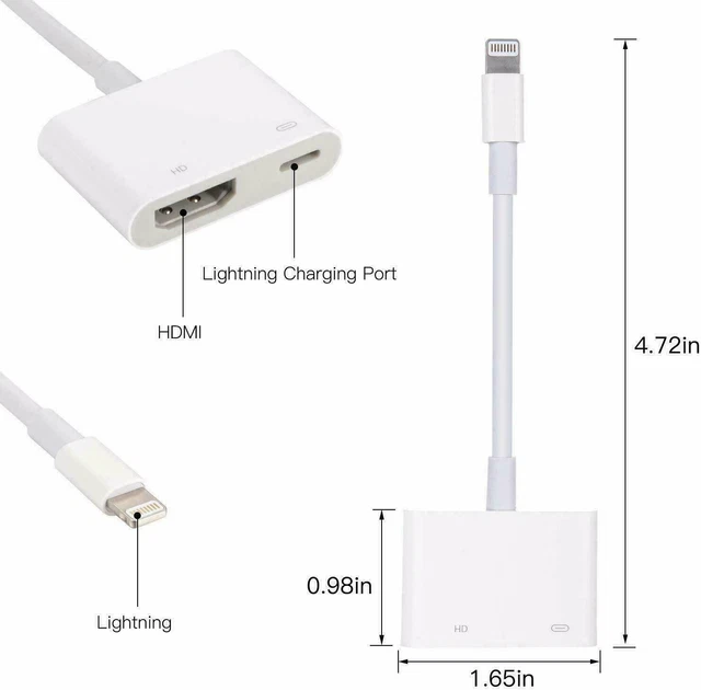 Lightning 1080P to HDMI Cable Sync Screen HDM,Apple Lightning Digital AV Adapter