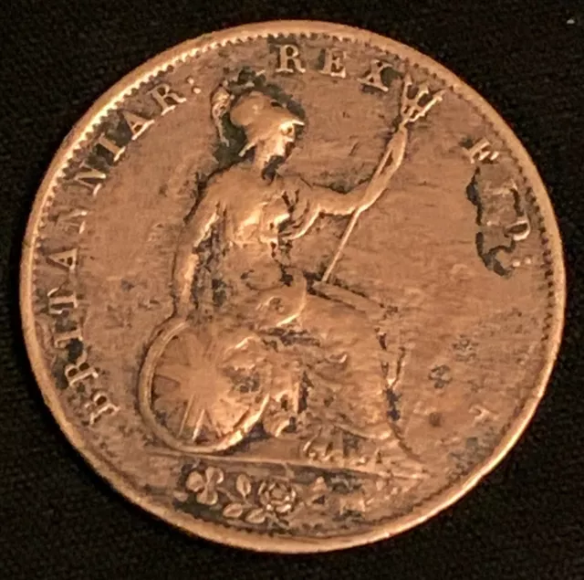 1834 William Iv Half Penny Coin