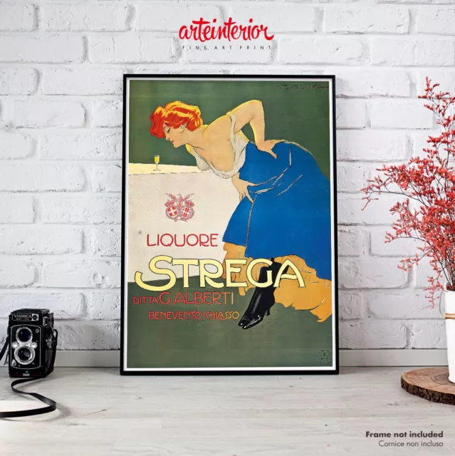 🍷 Poster Dudovich Liquore Strega Manifesto Vintage Stampa Fine Art di  Pregio 🇮