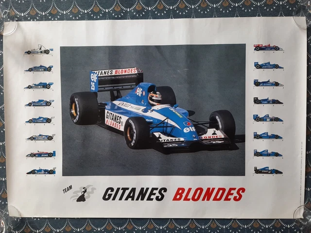 AFFICHE ORIGINALE DE 1974 Course automobile écurie Ligier Gitanes J P