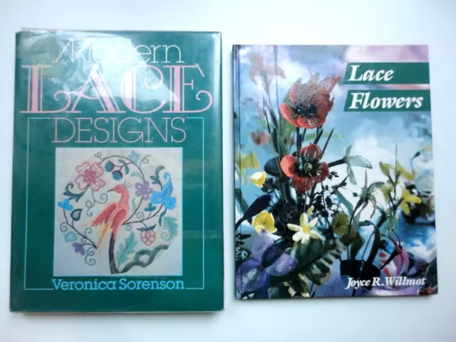 2 x Bobbin Lace Pattern Books Modern Designs & Lace Flowers