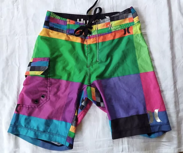 Boys HURLEY Swim Shorts Multicoloured 8 yrs VGC FREE POST #038