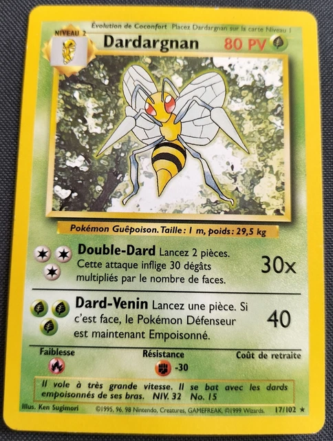 Carte Pokémon Dardargnan 17/102 Wizards: Set De Base ED2 Fr TBE