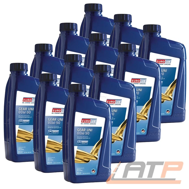 EUROLUB 12x1 LITRI OLIO CAMBIO UNIVERSALE MULTIINTERVALLO GEAR UNI SAE 80W/90