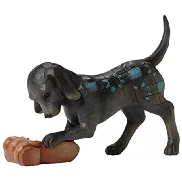 Jim Shore Heartwood Creek Labrador Retriever Dog with Shoe Figurine 4.5" 4045272