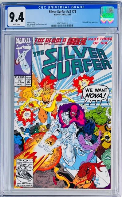 Silver Surfer #72 CGC 9.4-1st Nebula As A Cyborg (GOTG) -Firelord & Nova App.!