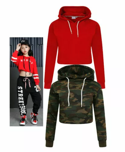 Nuova felpa con cappuccio per bambini crop top semplice pullover felpe con cappuccio scuola