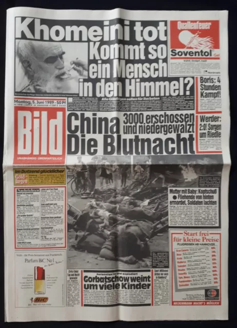 BILD Zeitung vom * 5. Juni 1989 * ein tolles Geschenk für ... ? / C 43