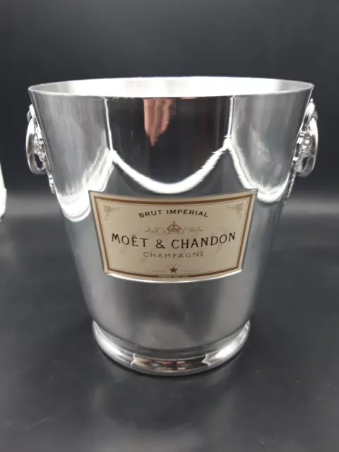 2) Seau à Champagne en Aluminium, "MOËT & CHANDON - Brut Impérial, neuf, 21 cm
