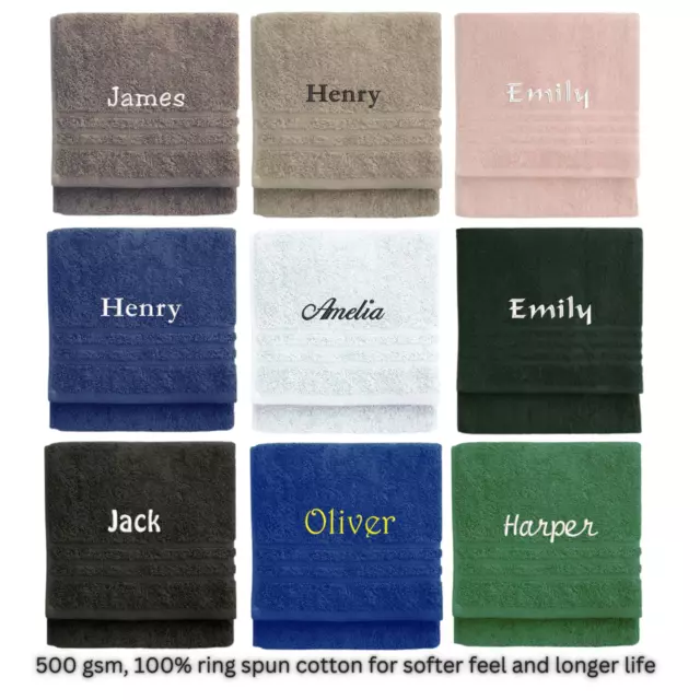 Personalised Embroidered Towels, Sports, Gift, Bath Towel Add any Name