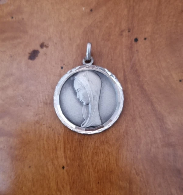 MEDAILLE RELIGIEUSE PENDENTIF EN ARGENT VIERGE MARIE 19ème Siècle EUR 5,00 - FR
