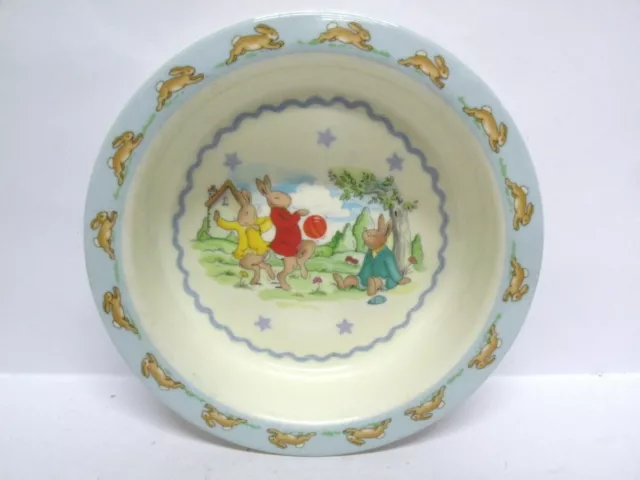 Royal Doulton Bunnykins melamine Bowl (6 1/4" x 1 3/4") - Playing with a ball