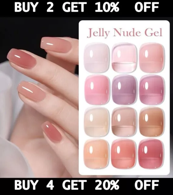 BORN PRETTY Jelly Nude Gel Nail Polish 10ml Translucent Soak Off UV Gel Varnish